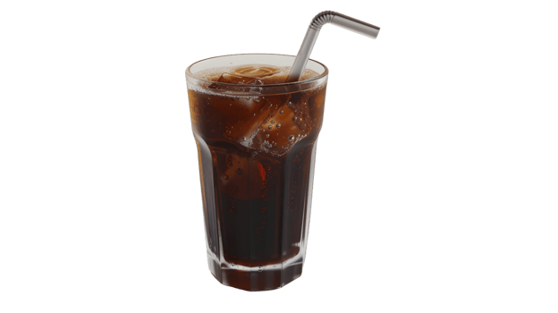 Refreshing Iced Beverage with Straw in a Glass Perfect for Summer Drinks and Cold Refreshments png