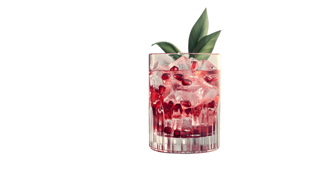 Refreshing Red Cocktail with Ice and Garnish Perfect for Summer Drinks Beverage Photography png