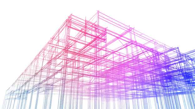 Abstract Architectural Structure Steel Frame Design Engineering Blueprint Construction 3D M png