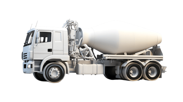 Concrete Mixer Truck on Transparant Background Industrial Construction Equipment for Building Proje c png