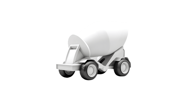 Concrete Mixer Vehicle on Black Background 3D Illustration for Construction and Industrial Des png
