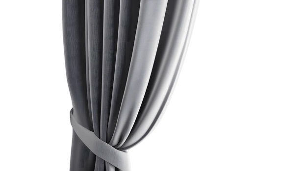 Elegant White Curtain Draped with a TieBack Perfect for Home Decor and Interior Design Projec png