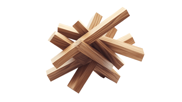 Interlocking Wooden Blocks Abstract Sculpture Design for Creative Projects and Decorative Artw png