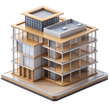 spectacular rare Detailed architectural section drawing of a multi-story building NO BACKGROUND with Transparent Background. png