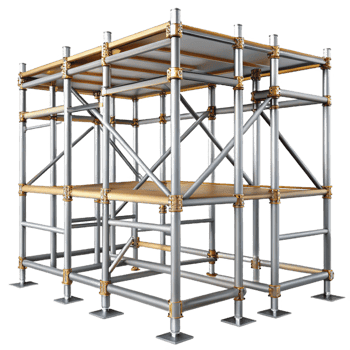 magnificent gothic Scaffolding section, metal, construction, NO BACKGROUND with Transparent Background. luxury png