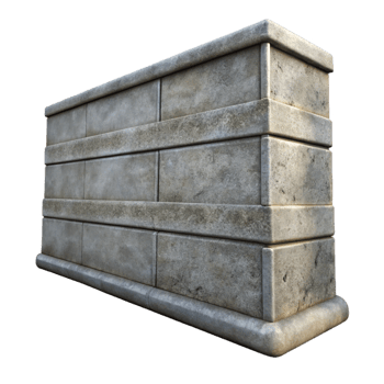 extraordinary unparalleled Concrete wall section, textured, industrial, NO BACKGROUND with Transparent Background. png