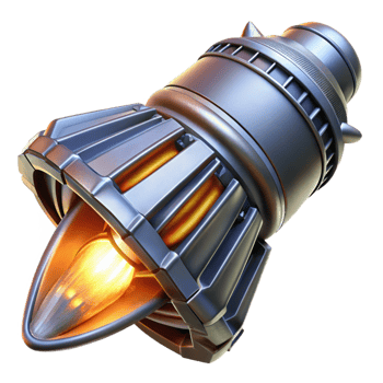 calm radiant Spaceship engine nozzle, glowing, powerful, intricate details. NO BACKGROUND with Transparent Background. precision png