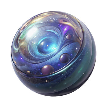 picturesque memorable A glass orb filled with swirling galaxies. NO BACKGROUND with Transparent Background. png
