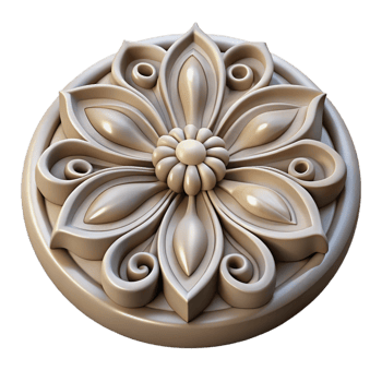 coveted creative Stone carving detail, floral motif, NO BACKGROUND with Transparent Background. sharp png