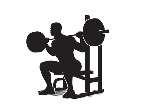 A single person clear workout silhouette weightlifting silhouette vector