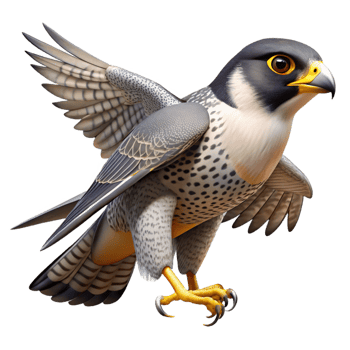 immaculate notable A soaring peregrine falcon, NO BACKGROUND with Transparent Background. png