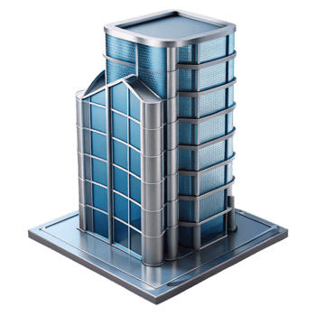 notable modern Modern skyscraper, glass and steel, NO BACKGROUND with Transparent Background. premium png