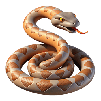 glorious timeless A slithering rattlesnake, NO BACKGROUND with Transparent Background. png