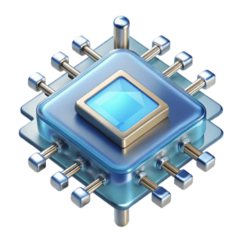 enchanting dreamy industrial Crystalline data chip with complex circuitry NO BACKGROUND with Transparent Background. flawless png
