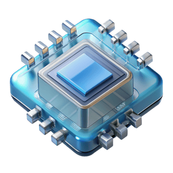 serene tranquil renaissance Crystalline data chip with complex circuitry NO BACKGROUND with Transparent Background. precision png