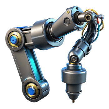 vibrant ethereal creative Cyberpunk robotic arm with intricate wiring. NO BACKGROUND with Transparent Background. ultra HD png