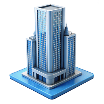 gorgeous classic Modern skyscraper architectural model NO BACKGROUND with Transparent Background. handcrafted png