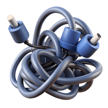 sumptuous coveted A tangled mess of charging cables. NO BACKGROUND with Transparent Background. png