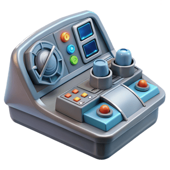 extraordinary signature Detailed model of a spaceship cockpit control panel NO BACKGROUND with Transparent Background. png