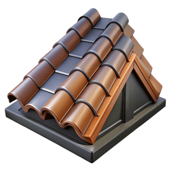 pristine mid-century Asphalt shingle roofing material, NO BACKGROUND with Transparent Background. studio quality png