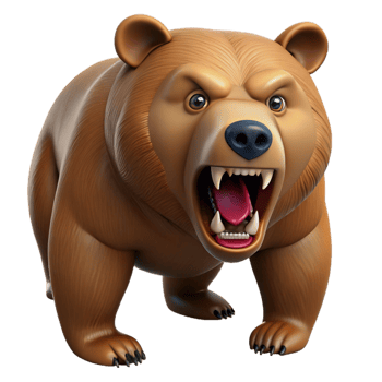 intense picturesque A growling grizzly bear, NO BACKGROUND with Transparent Background. fine detail png
