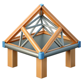 standout rustic Roof truss connection detail, NO BACKGROUND with Transparent Background. ultra HD png