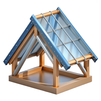 passionate sumptuous Roof truss connection detail, NO BACKGROUND with Transparent Background. sharp png