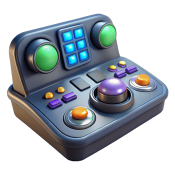 beautiful organic Spaceship control panel with glowing buttons NO BACKGROUND with Transparent Background. genuine png