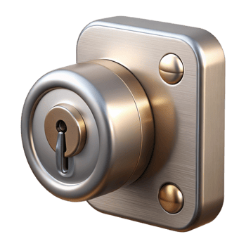 melancholic beautiful Deadbolt lock, brushed nickel, NO BACKGROUND with Transparent Background. genuine png