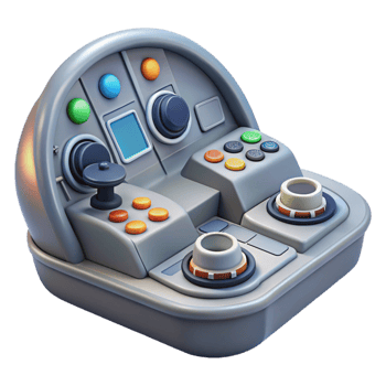 passionate glorious Detailed model of a spaceship cockpit control panel NO BACKGROUND with Transparent Background. precision png