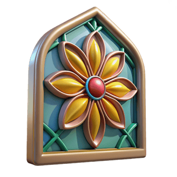 magnificent dynamic avant-garde Stained glass window fragment, floral pattern, NO BACKGROUND with Transparent Background. top-tier png