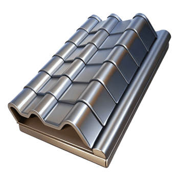 gorgeous standout Metal roofing shingle detail, NO BACKGROUND with Transparent Background. png