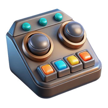 memorable creative Spaceship control panel with illuminated buttons NO BACKGROUND with Transparent Background. museum quality png