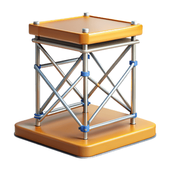 dramatic serene Scaffolding platform NO BACKGROUND with Transparent Background. expertly shot png