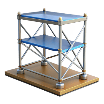 beautiful intense urban Scaffolding platform NO BACKGROUND with Transparent Background. high resolution png