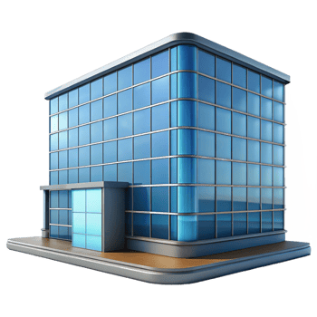 pristine tropical Modern office building glass facade panel, NO BACKGROUND with Transparent Background. genuine png