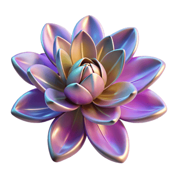 romantic splendid Alien flower with iridescent petals. NO BACKGROUND with Transparent Background. masterfully captured png