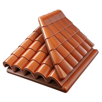 glorious mid-century Detailed drawing of a roof tile NO BACKGROUND with Transparent Background. ultra HD png