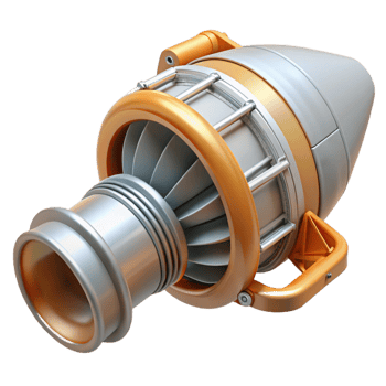sought-after traditional Detailed model of a spacecraft engine nozzle NO BACKGROUND with Transparent Background. handcrafted png