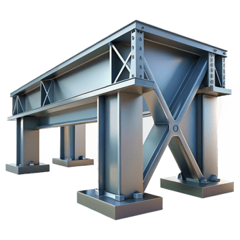dramatic magnificent Steel girder, industrial design, NO BACKGROUND with Transparent Background. expertly shot png