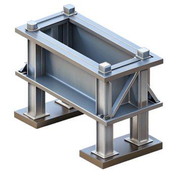 impressive ethereal traditional CAD drawing of a steel beam connection NO BACKGROUND with Transparent Background. sharp png