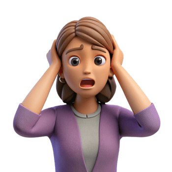 notable futuristic Worried young woman holding her head, NO BACKGROUND with Transparent Background. perfect clarity png