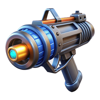 dramatic impressionist Advanced energy weapon with a rotating barrel. NO BACKGROUND with Transparent Background. sharp png