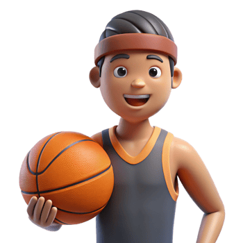 unforgettable coastal Professional athlete holding a basketball, NO BACKGROUND with Transparent Background. authentic png