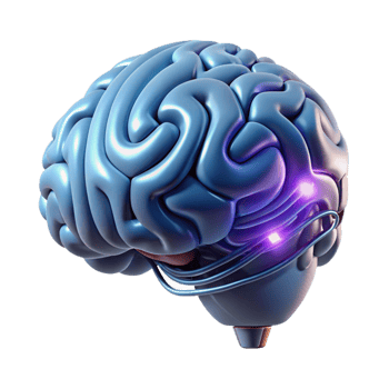 quintessential modern Cybernetic brain implant with glowing circuitry and neural interface NO BACKGROUND with Transparent Background. artisan png
