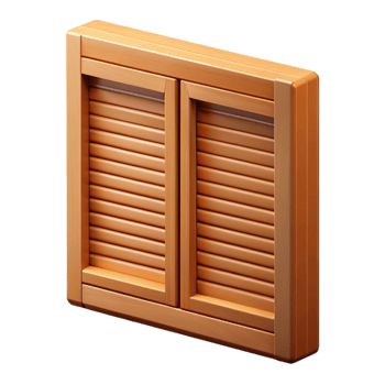 vibrant dreamy abstract Wooden window shutter, closed position, NO BACKGROUND with Transparent Background. artisan png