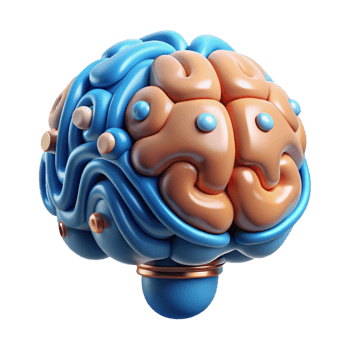 extraordinary reflective traditional Artificial intelligence brain, AI concept NO BACKGROUND with Transparent Background. refined png