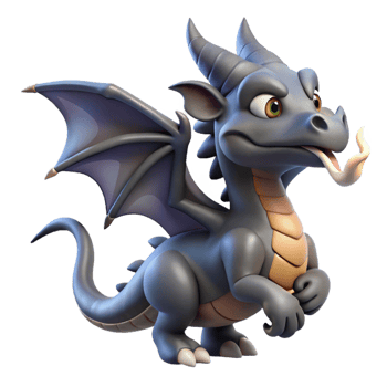 enchanting exceptional A Dragon, scaled and winged, breathing a small wisp of smoke, NO BACKGROUND with Transparent Background. png