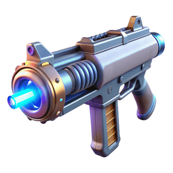 impressive coveted Sci-fi plasma rifle with glowing energy cell NO BACKGROUND with Transparent Background. png