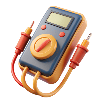 extraordinary signature A multimeter, with probes attached. NO BACKGROUND with Transparent Background. png